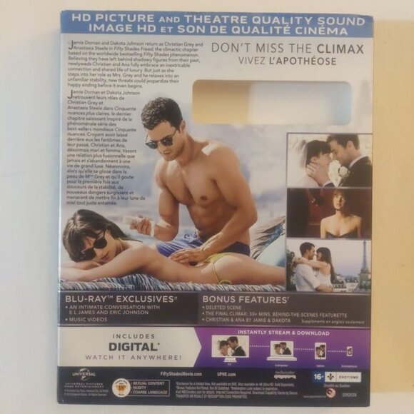 Fifty Shades Freed Blu-Ray+DVD+Digital English French Spanish Widescreen - Picture 2 of 5